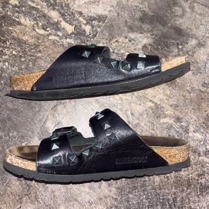 Size 5 black studded Birkenstocks, excellent condition